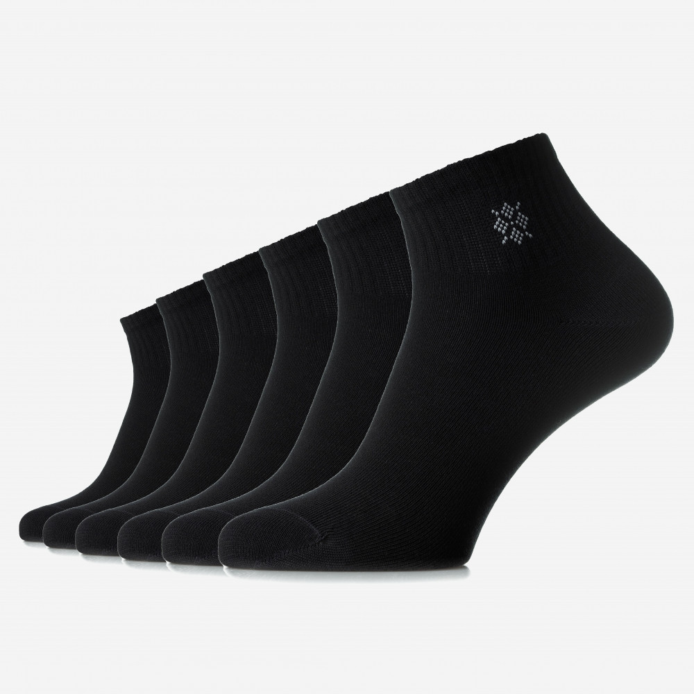 Set 6 perechi șosete sport negre cu model din bumbac pieptănat, pentru femei