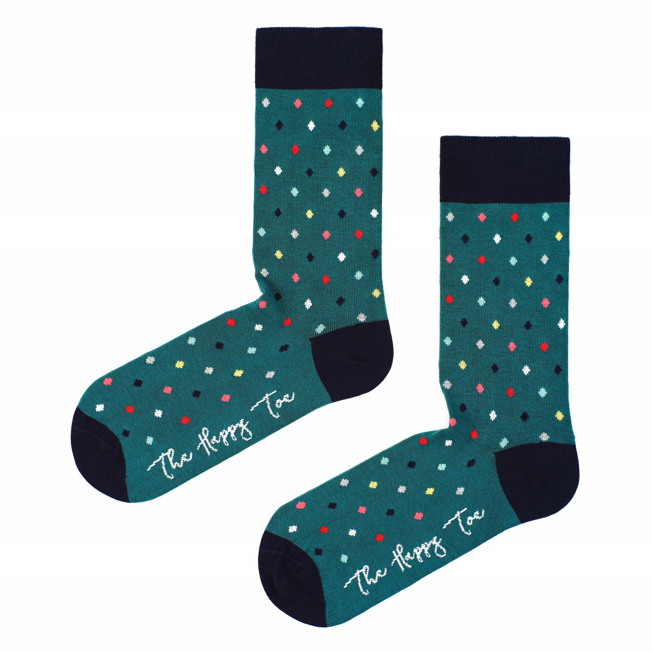 Șosete vesele cu model Small Dots - Hunter Green