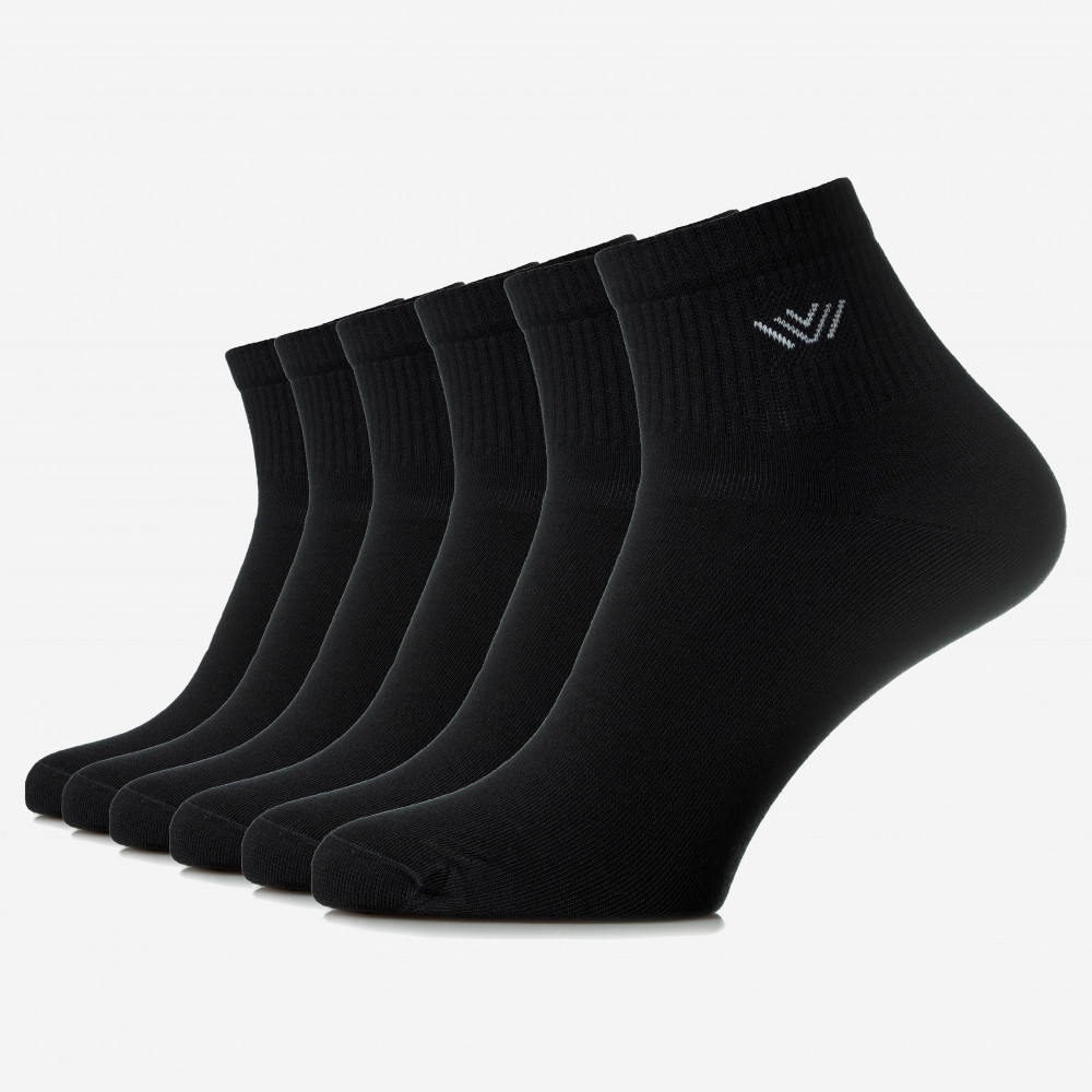 Set 6 perechi șosete sport negre din bumbac pieptănat, pentru bărbați