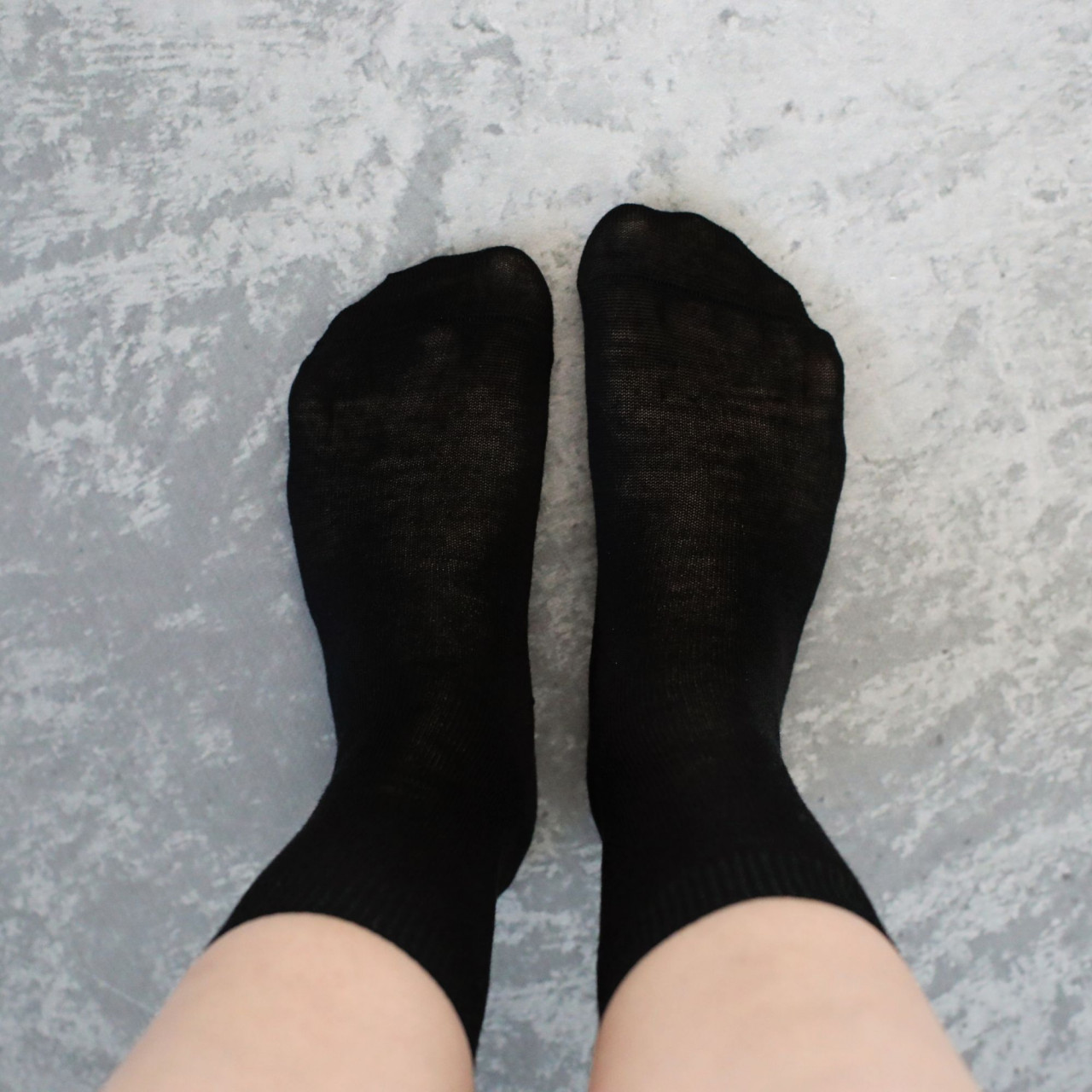 Șosete subțiri negre din lână extra fină merino 92%, marimi 35-40
