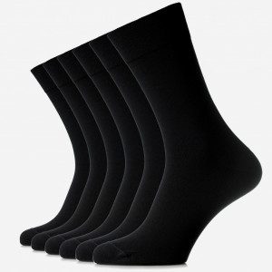 Set 6 perechi șosete clasice negre din bumbac pieptănat, pentru bărbați