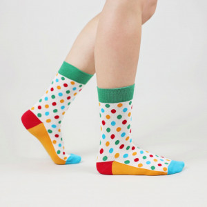 Șosete vesele cu model Rainbow Dots