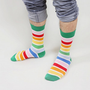Șosete vesele cu model Rainbow Ribbons
