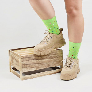 Șosete vesele cu model Small Dots - Bright Green