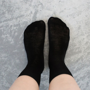 Set 2 perechi Șosete subțiri negre din lână extra fină merino 92%, marimi 35-40