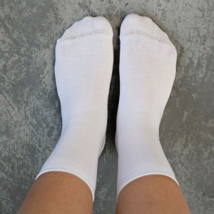 Set 5 perechi Șosete albe fără cusătură din bumbac pieptănat, pentru femei
