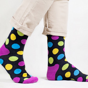 Șosete vesele cu model Huge Dots - Black