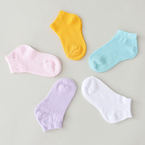 Set 5 perechi Șosete scurte multicolor 1 extra fine din bambus, pentru copii