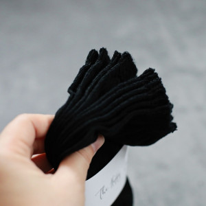 Set 5 perechi Șosete scurte subțiri negre din lână extra fină merino 92%