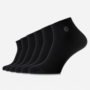 Set 6 perechi șosete sport negre cu model din bumbac pieptănat, pentru femei