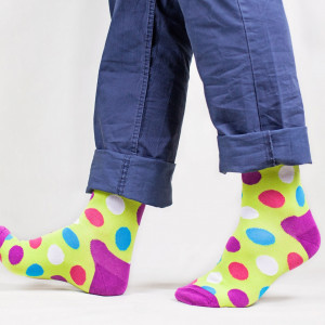 Șosete vesele cu model Huge Dots - Neon