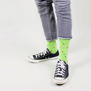 Șosete vesele cu model Small Dots - Bright Green
