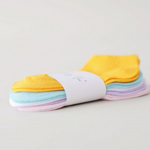 Set 5 perechi Șosete scurte multicolor 1 extra fine din bambus, pentru copii