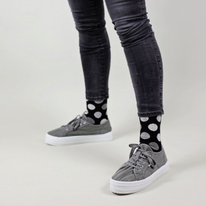 Șosete vesele cu model Huge Dots - Black & White