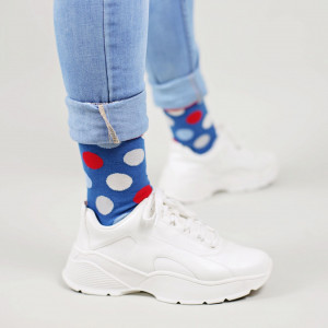 Șosete vesele cu model Huge Dots - Blue