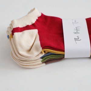 Set 5 perechi Șosete foarte scurte colorate din bumbac pieptănat, marime 36-40