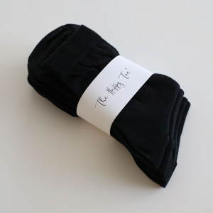 Set 5 perechi Șosete negre 100% bumbac pieptănat