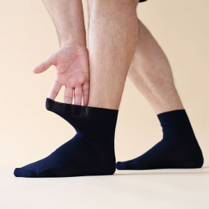 Set 5 perechi Șosete Relax extra fine din bambus 92%, culoare Bleumarin