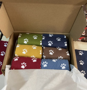 Set 6 perechi de Șosete vesele cu lăbuțe, multicolor, model Paws - L2.2