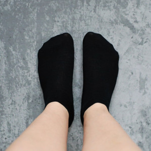 Set 5 perechi Șosete scurte subțiri negre din lână extra fină merino 92%