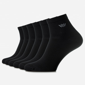 Set 6 perechi șosete sport negre din bumbac pieptănat, pentru bărbați