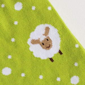 Șosete vesele cu model Fluffy Sheep - Green