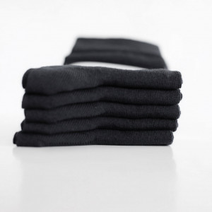 Set 5 perechi Șosete negre fără elastic din bumbac pieptănat