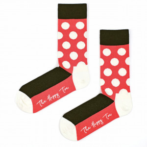 Șosete vesele cu model Half Huge Dots - Red