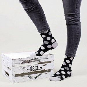 Șosete vesele cu model Huge Dots - Black & White