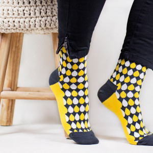 Sosete vesele cu model Yellow Drops