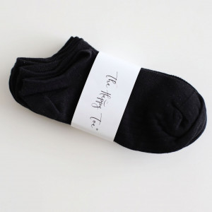 Set 5 perechi Sosete foarte scurte negre tip talpici cu tricot respirabil