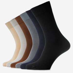 Set 6 perechi șosete clasice multicolor din bumbac pieptănat, pentru bărbați