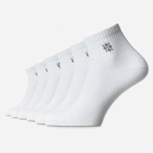 Set 6 perechi șosete sport albe cu model din bumbac pieptănat, pentru femei