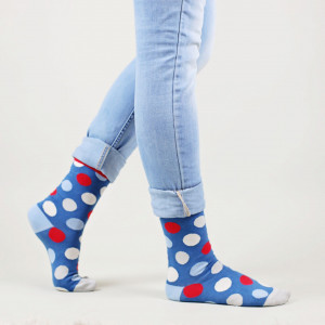 Șosete vesele cu model Huge Dots - Blue