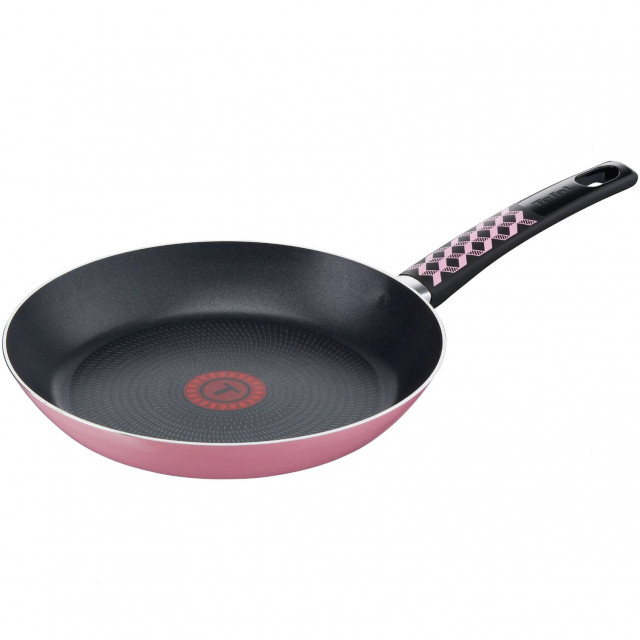 Tigaie cu interior anti-aderent Tefal Pastel Colors, 24 cm, roz