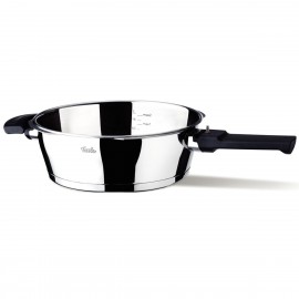 Set oala + tigaie (cratita) sub presiune Fissler VitaVit Premium, capacitate 4.5 + 2.5 Litri, diametru 22 cm, accesoriu aburi, inductie