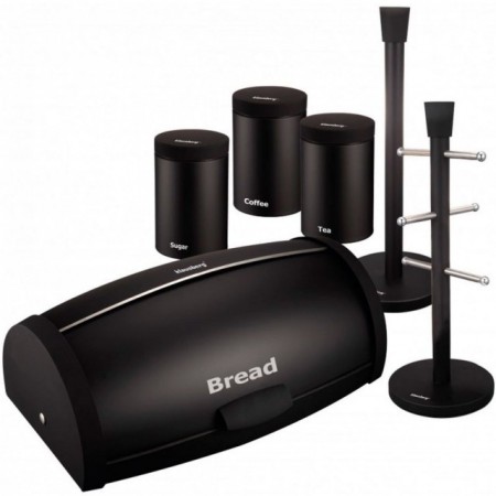 Set pentru bucatarie: cutie paine, set recipiente depozitare, suport hartie si suport cesti Klausberg KB-7236