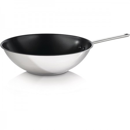 Tigaie wok cu interior anti-aderent Gorenje CWWA01HC, diametru 30 cm, otel inoxidabil, argintiu