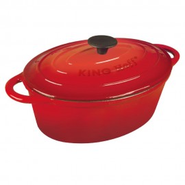 Roaster din fonta emailata KingHoff, capacitate 3.9 litri, diametru 28 cm, capac fonta, manere fonta, inductie