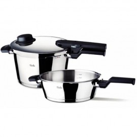 Set oala + tigaie (cratita) sub presiune Fissler VitaVit Comfort, capacitate 4.5 + 2.5 litri, diametru 22 cm, inductie