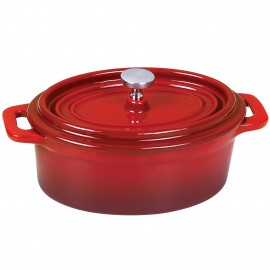 Mini-roaster din fonta emailata KingHoff, capacitate 300 ml, diametru 12.5 cm, capac fonta, manere fonta, inductie