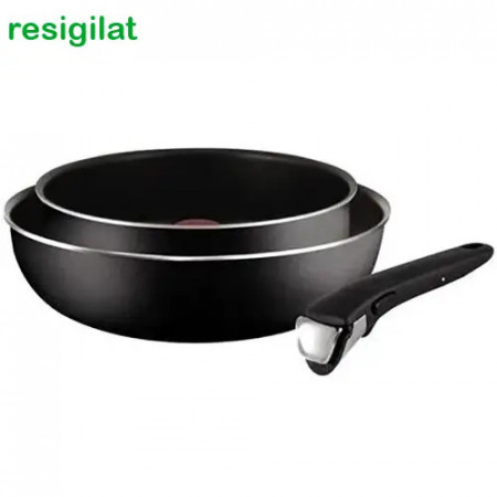 Resigilat: Set wok + cratita 24 cm Tefal Ingenio Essential, maner detasabil