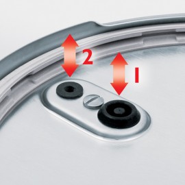 Set oala + tigaie (cratita) sub presiune Fissler Vitaquick, capacitate 6 + 2.5 Litri, diametru 22 cm, inductie