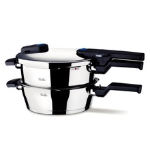 Set oala + tigaie (cratita) sub presiune Fissler Vitaquick, capacitate 4.5 + 2.5 Litri, diametru 22 cm, inductie