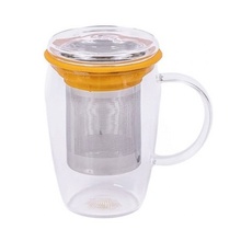 Cana din sticla cu infuzor pentru ceai sau cafea Peterhof, capacitate 500 ml, Seria Savuto