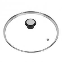 Capac din sticla termorezistenta Kinghoff KH-4387, diametru 22 cm, maner ebonita