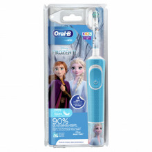 Periuta electrica de dinti Oral-B D100 Vitality Frozen pentru copii 7600 oscilatii/min, Curatare 2D, 2 programe, 1 capat, 4 stickere incluse, albastru