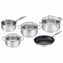 Set de oale din inox Tefal Duetto G718S874, 8 piese, inductie, interior gradat