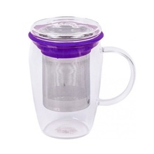 Cana din sticla cu infuzor pentru ceai sau cafea Peterhof, capacitate 500 ml, Seria Savuto