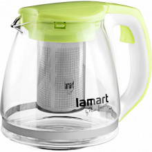 Ceainic din sticla cu sita din inox Lamart LT7028, capacitate 1500 ml, verde